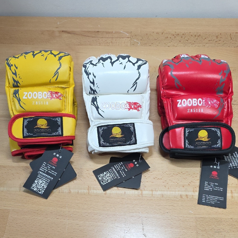 Zooboo MMA Mit Boxing Gloves - Red, White, Yellow, Small Wrists